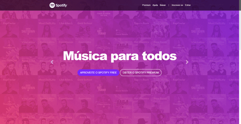 Photo of spotify landing page